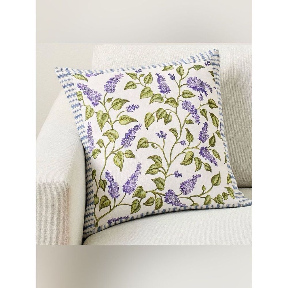 Pottery Barn Mark D. Sikes Lilic Fields Reversible Pillows Pair (2) Linen Cotton